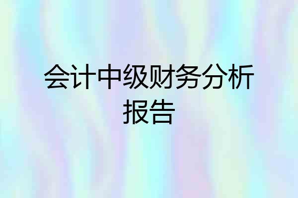 会计中级财务分析报告