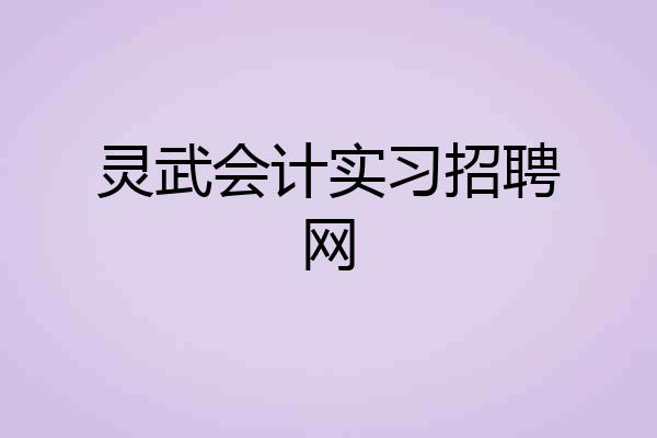 灵武会计实习招聘网