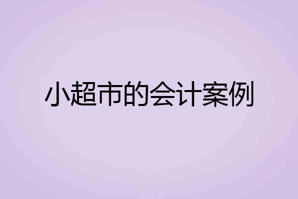 小超市的会计案例