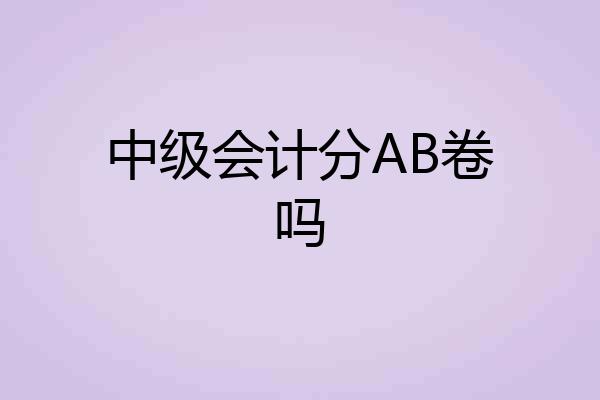 中级会计分AB卷吗