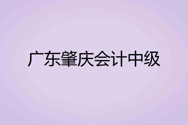 广东肇庆会计中级