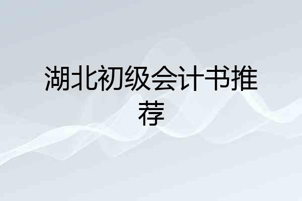 湖北初级会计书推荐