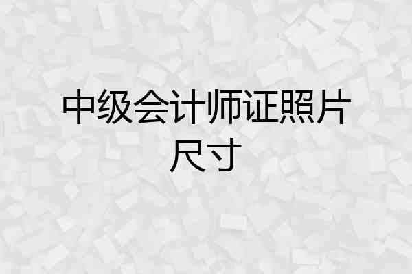 中级会计师证照片尺寸
