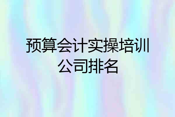 预算会计实操培训公司排名