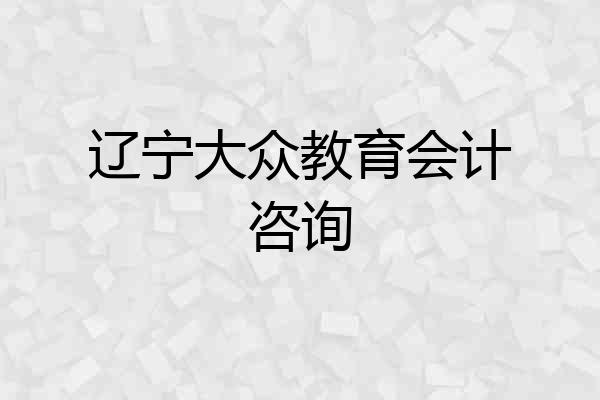 辽宁大众教育会计咨询