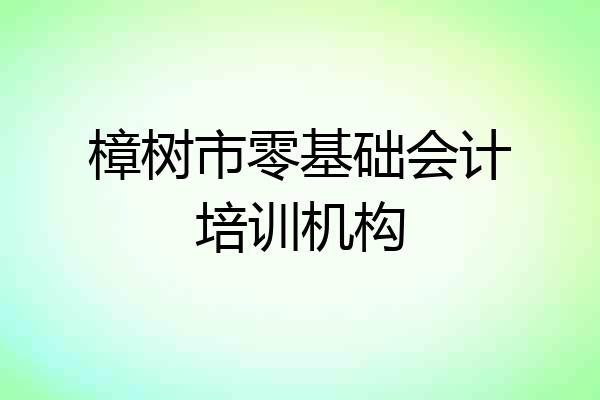 樟树市零基础会计培训机构