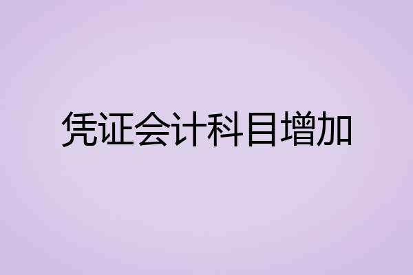 凭证会计科目增加