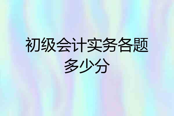 初级会计实务各题多少分