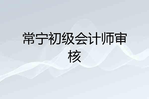 常宁初级会计师审核