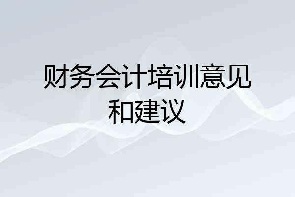 财务会计培训意见和建议