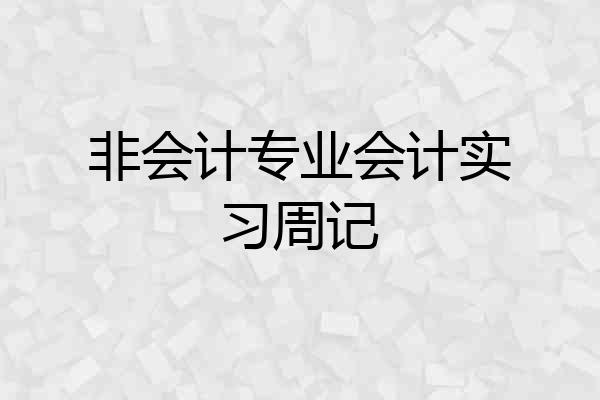 非会计专业会计实习周记