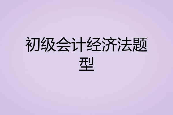 初级会计经济法题型
