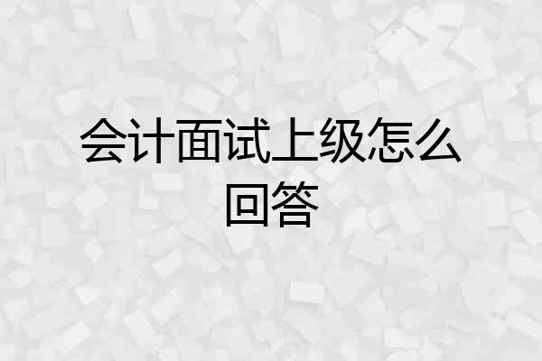 会计面试上级怎么回答