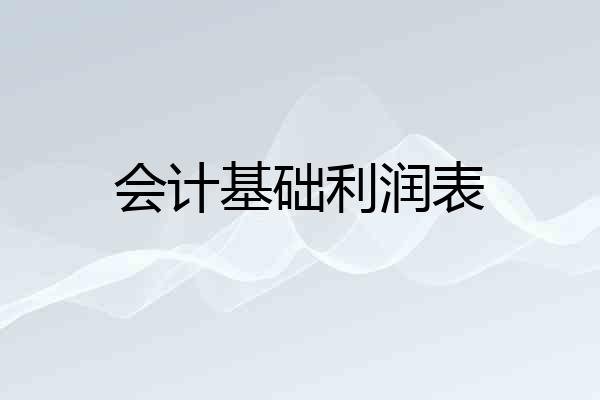 会计基础利润表