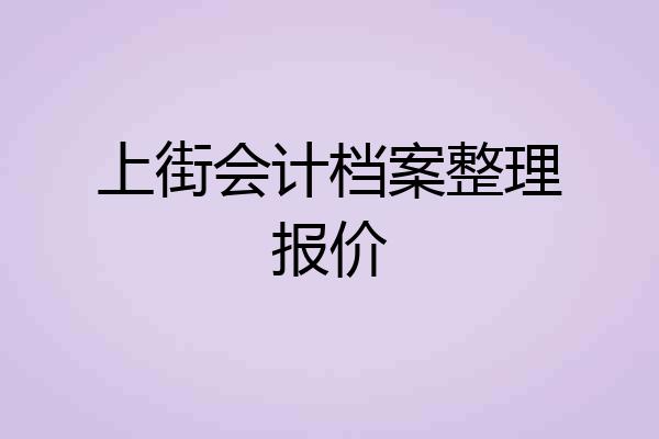 上街会计档案整理报价