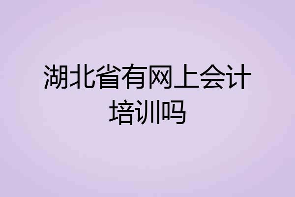 湖北省有网上会计培训吗