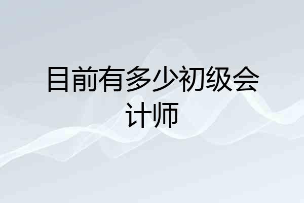 目前有多少初级会计师