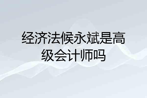 经济法候永斌是高级会计师吗