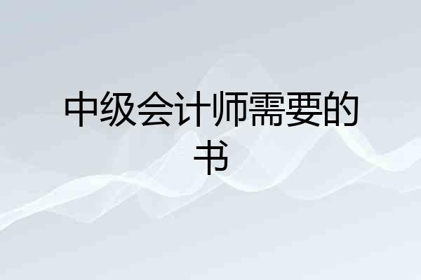 中级会计师需要的书