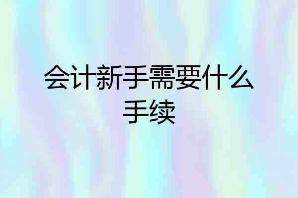 会计新手需要什么手续
