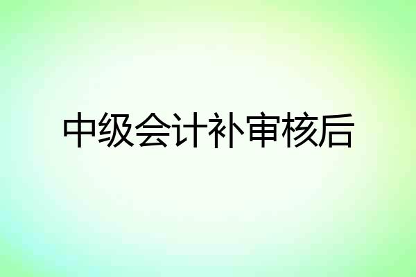 中级会计补审核后
