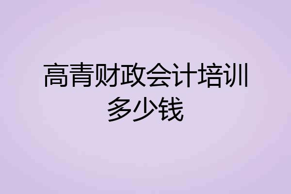 高青财政会计培训多少钱