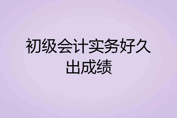 初级会计实务好久出成绩