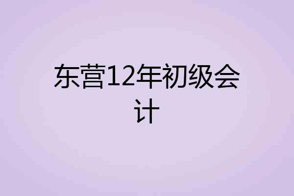 东营12年初级会计