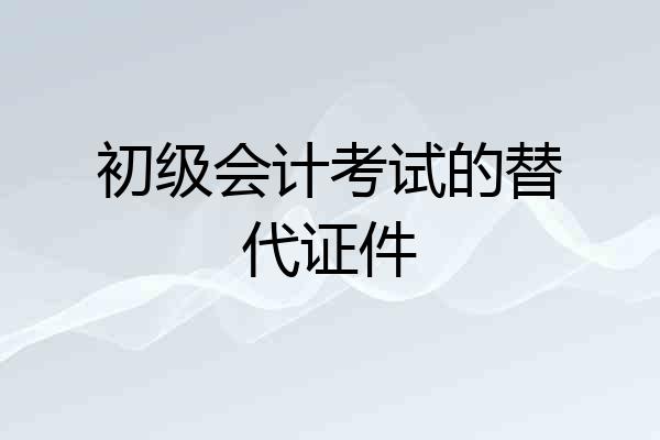 初级会计考试的替代证件