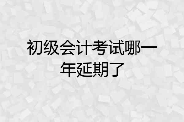初级会计考试哪一年延期了