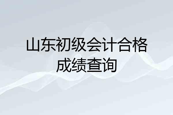 山东初级会计合格成绩查询