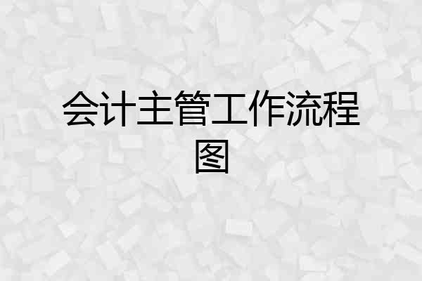 会计主管工作流程图