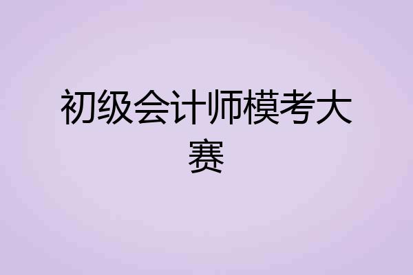 初级会计师模考大赛
