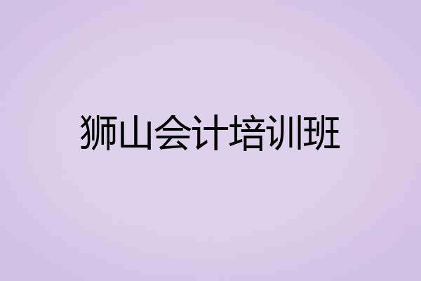 狮山会计培训班