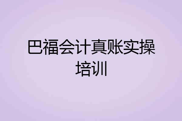 巴福会计真账实操培训