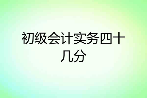 初级会计实务四十几分