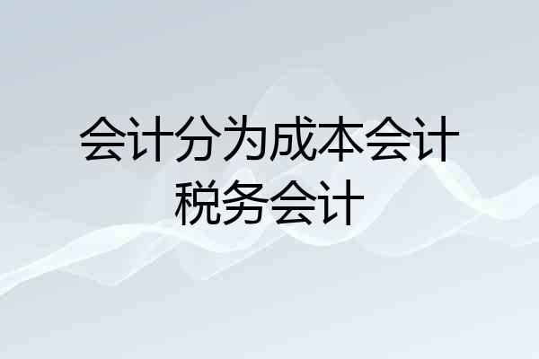 会计分为成本会计税务会计