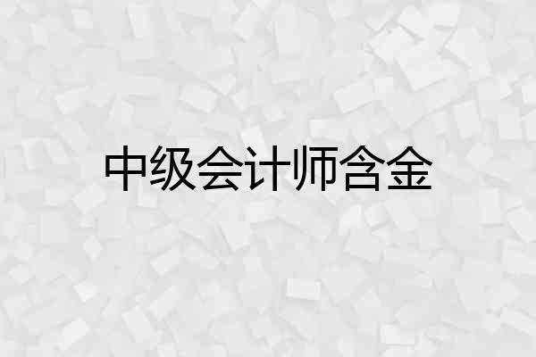 中级会计师含金