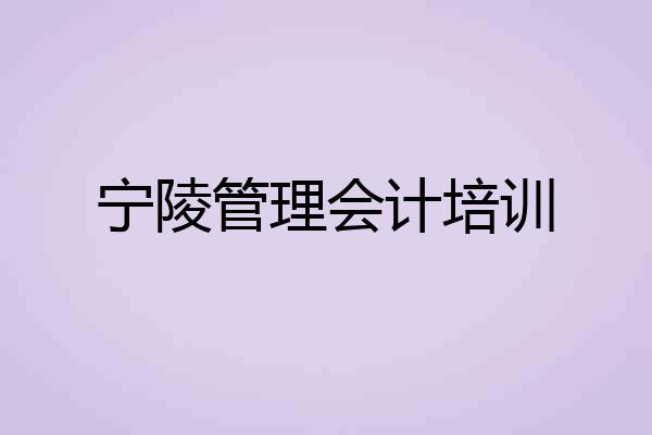 宁陵管理会计培训
