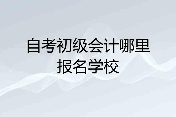 自考初级会计哪里报名学校