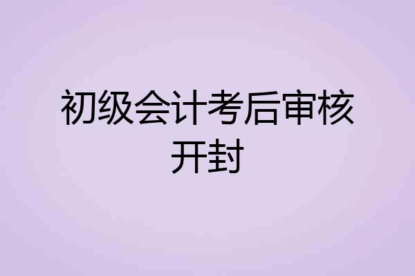 初级会计考后审核开封