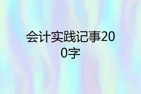 会计实践记事200字