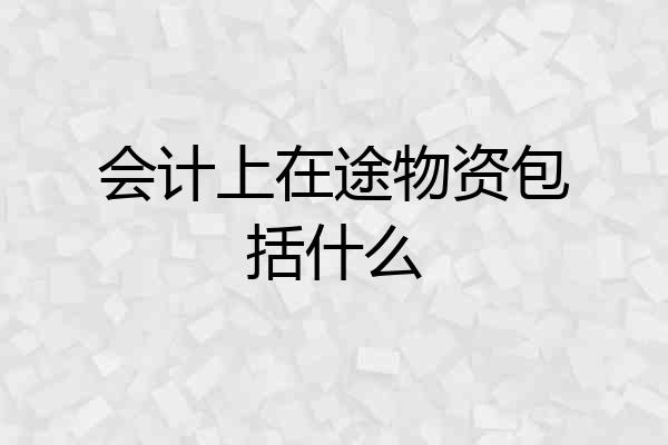 会计上在途物资包括什么