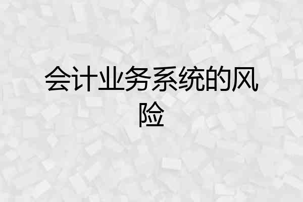 会计业务系统的风险