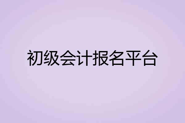 初级会计报名平台