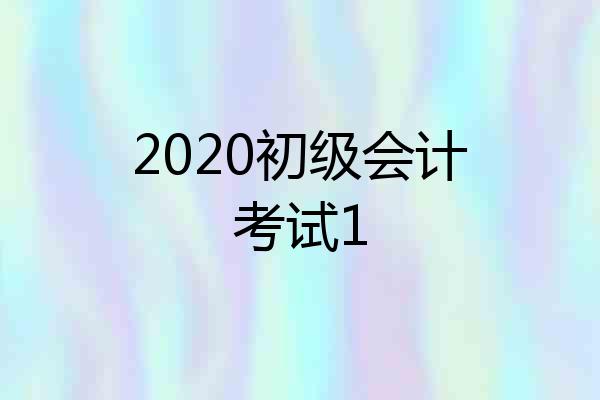 2020初级会计考试1
