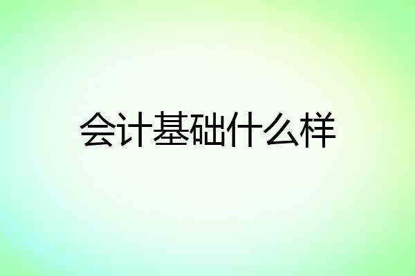 会计基础什么样