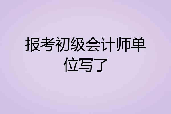 报考初级会计师单位写了