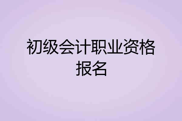 初级会计职业资格报名