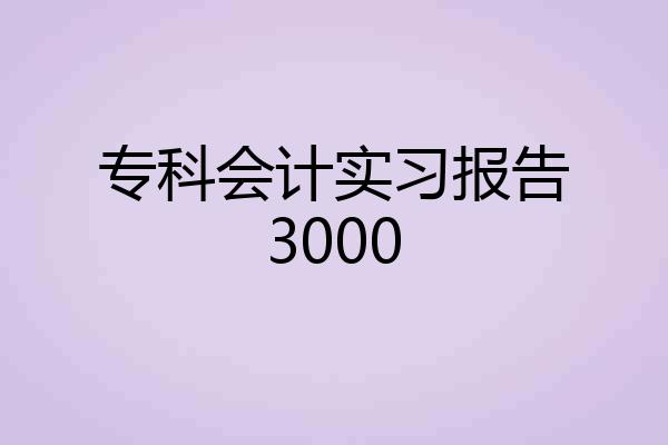 专科会计实习报告3000